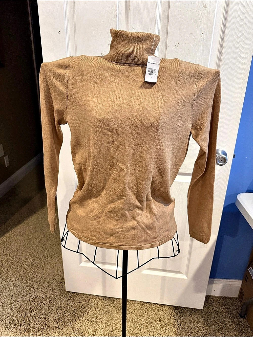 Ann Taylor Turtleneck Sweater in Tan Brown Small NWT NEW